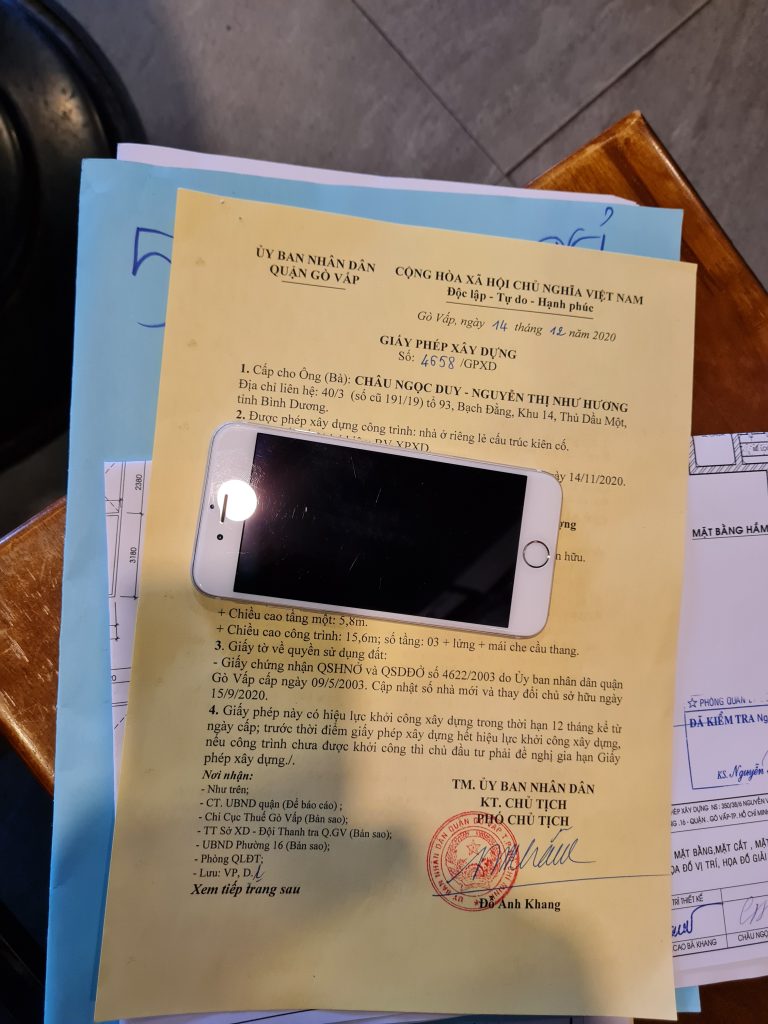 Xin giấy phép xây dựng phường Thông Tây Hội